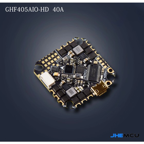 Wholesale JHEMCU GHF405AIO-HD 40A F405 Baro OSD Dual BEC Flight Controller BLHELIS 40A 4in1 ESC 2-6S for Toothpick Drones